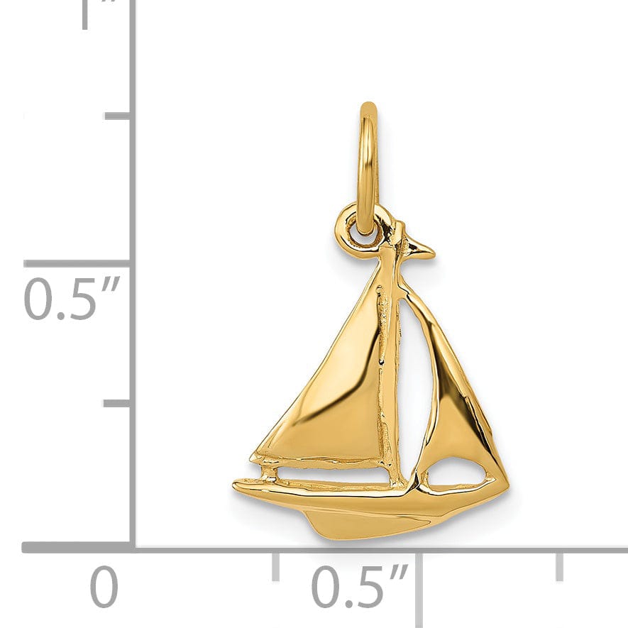 Lovely Rita's Pendants & Charms 14k Yellow Gold Sailboat Charm Pendant