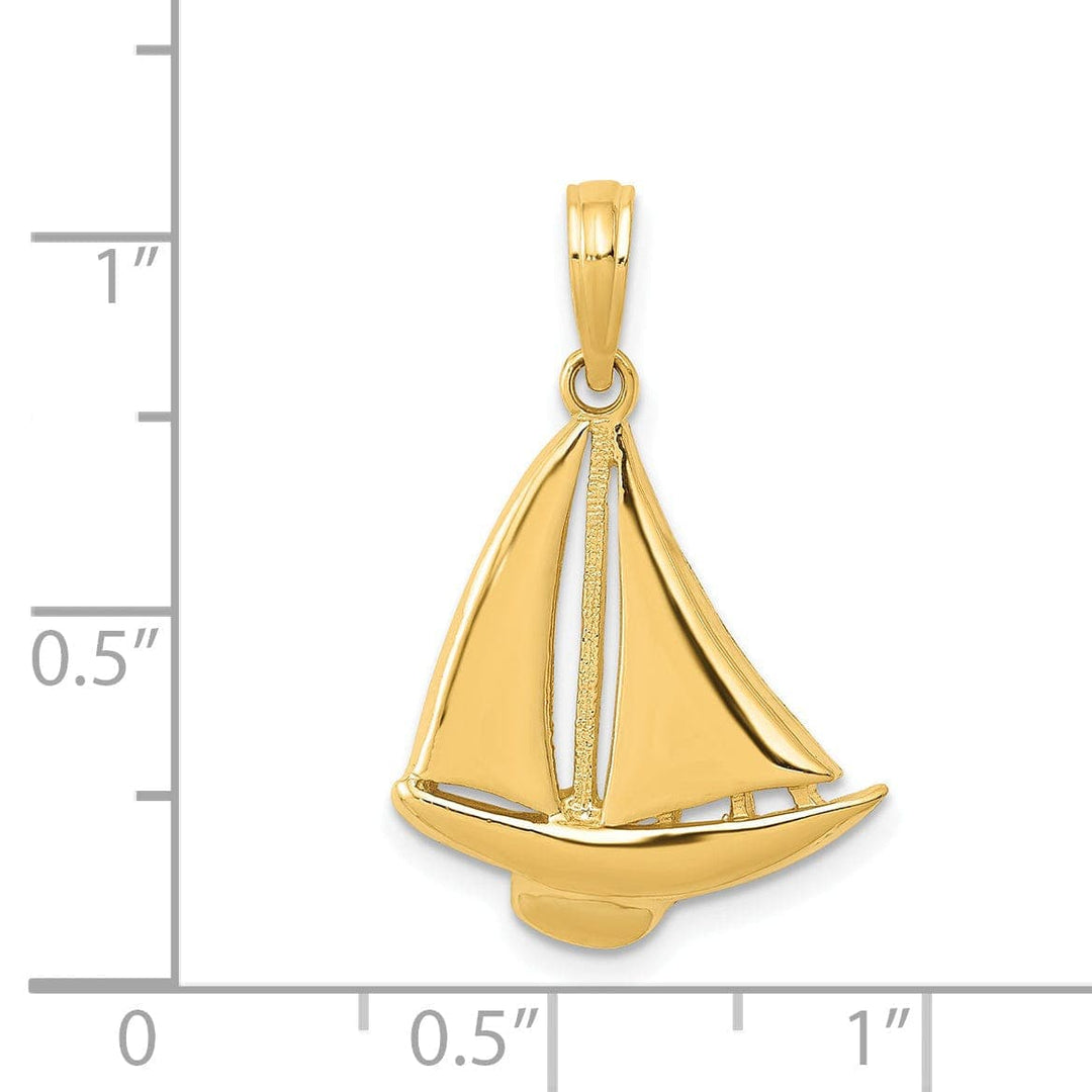 Lovely Rita's Pendants & Charms 14k Yellow Gold Sailboat Pendant