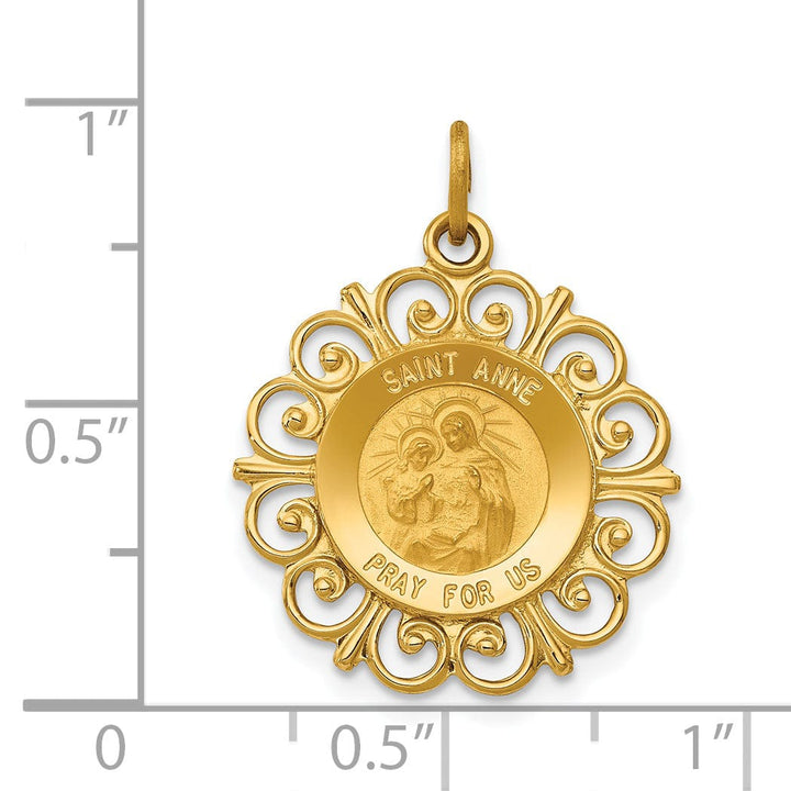 Lovely Rita's Pendants & Charms 14k Yellow Gold Saint Anne Medal Pendant