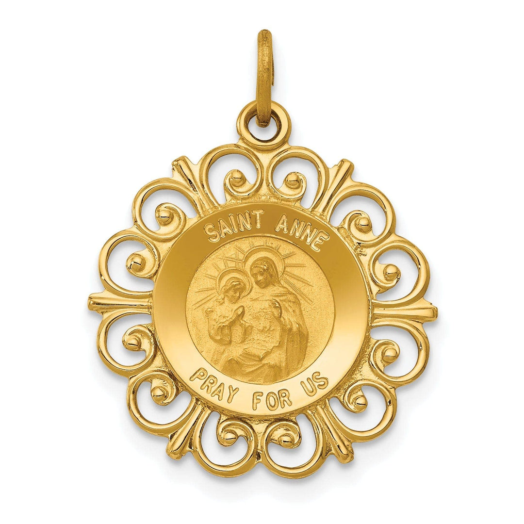 Lovely Rita's Pendants & Charms 14k Yellow Gold Saint Anne Medal Pendant