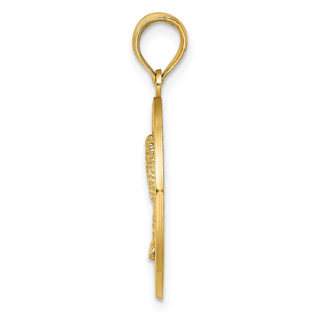 Lovely Rita's Pendants & Charms 14K Yellow Gold SAINT AUGUSTINE FLORIDA Banner Palm Tree Circle Pendant