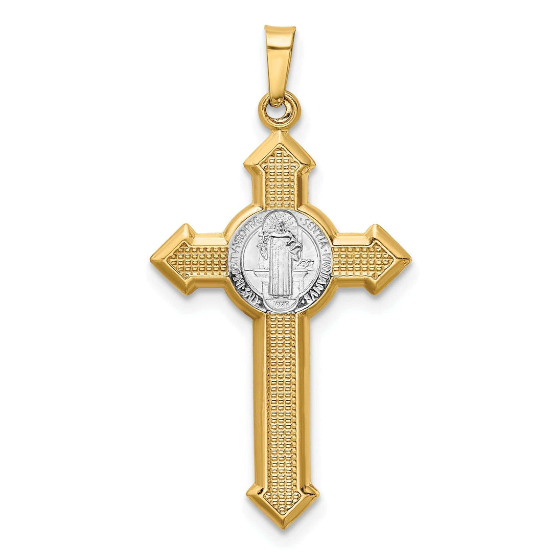 Lovely Rita's Pendants & Charms 14k Yellow Gold Saint Benedict INRI Crucifix