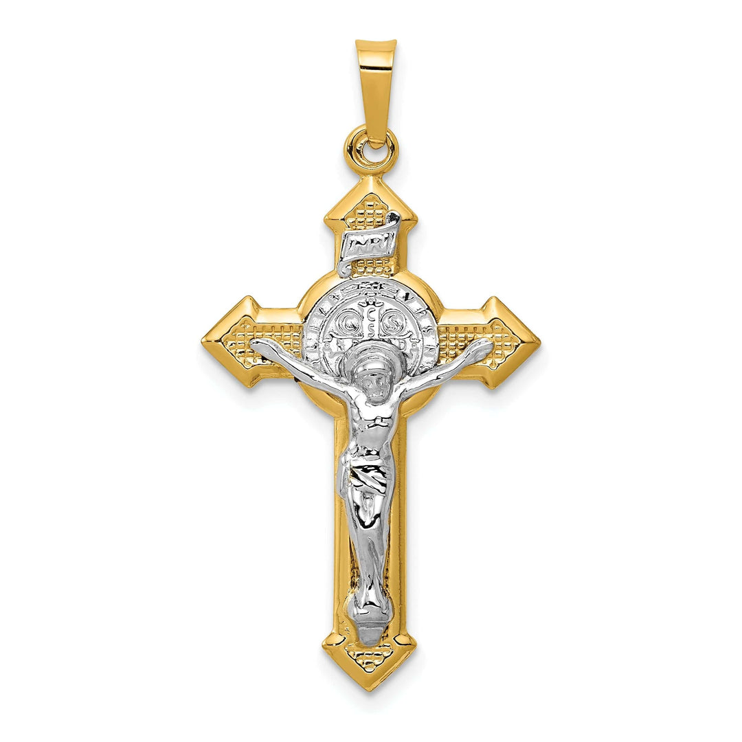 Lovely Rita's Pendants & Charms 14k Yellow Gold Saint Benedict INRI Crucifix