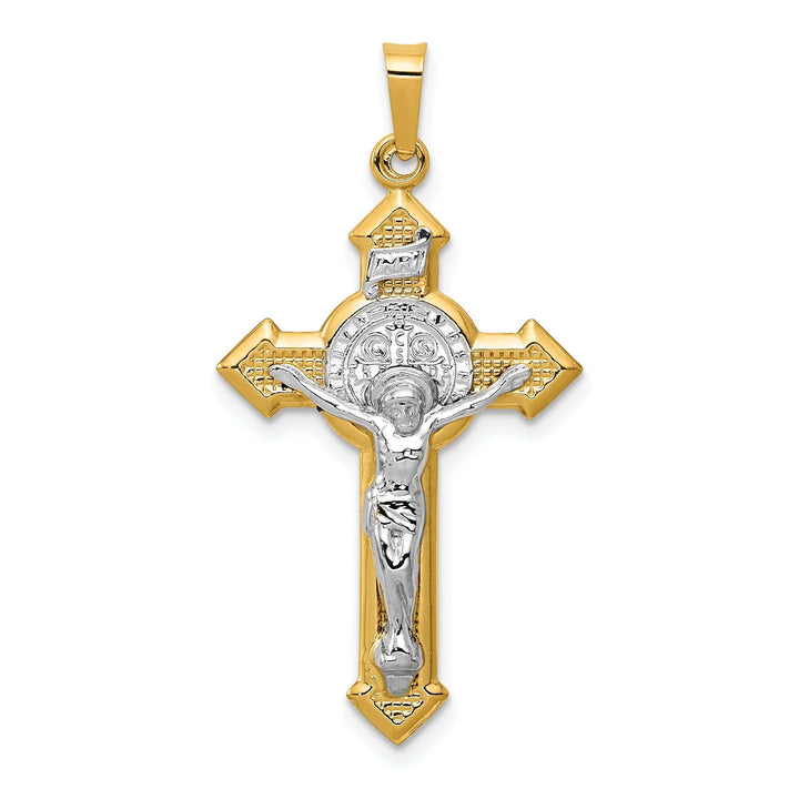 Lovely Rita's Pendants & Charms 14k Yellow Gold Saint Benedict INRI Crucifix