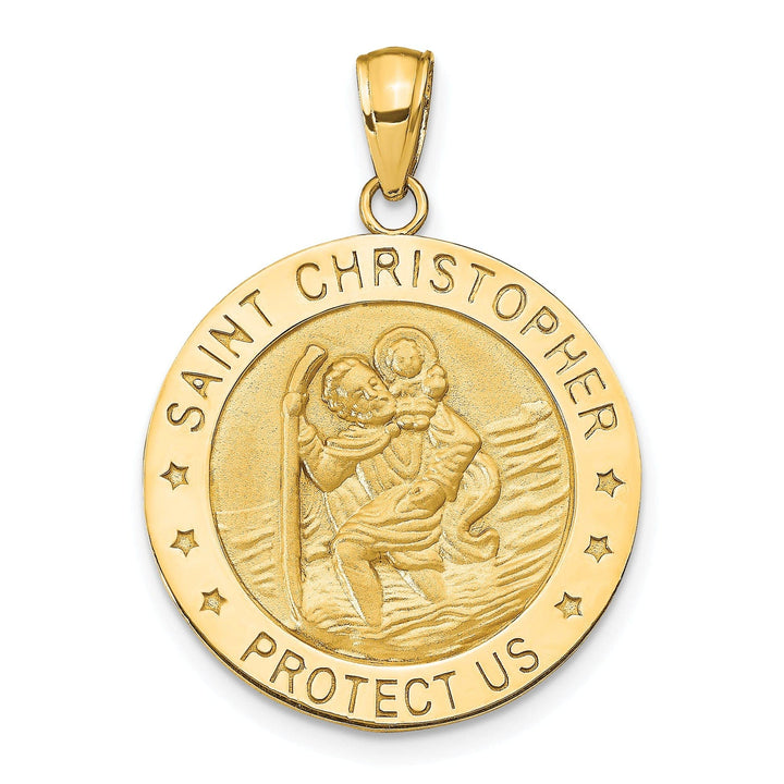 Lovely Rita's Pendants & Charms 14k Yellow Gold Saint Christopher Medal Pendant