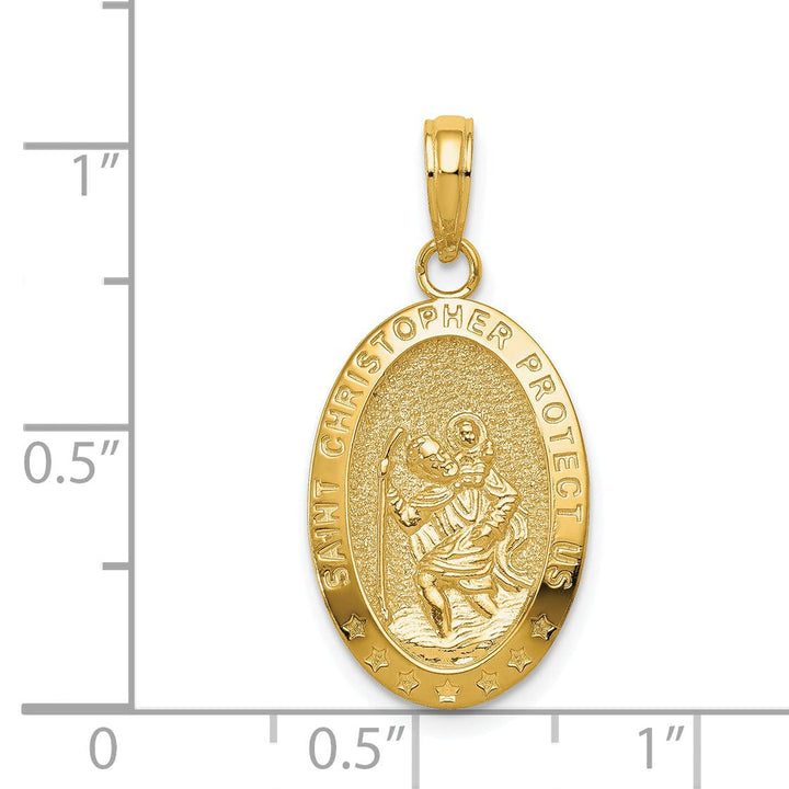 Lovely Rita's Pendants & Charms 14k Yellow Gold Saint Christopher Medal Pendant