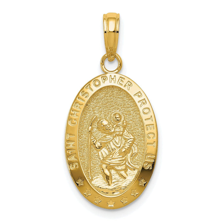 Lovely Rita's Pendants & Charms 14k Yellow Gold Saint Christopher Medal Pendant