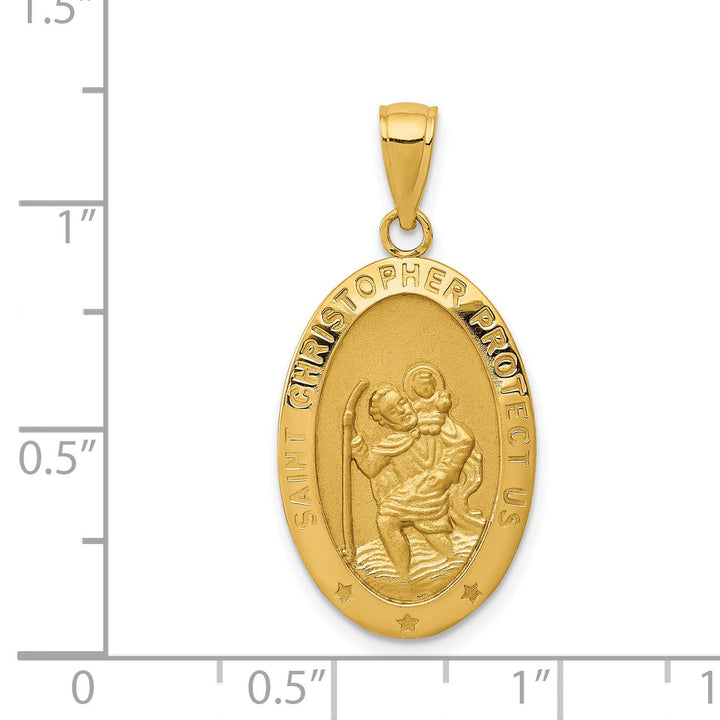 Lovely Rita's Pendants & Charms 14k Yellow Gold Saint Christopher Medal Pendant