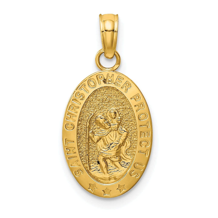 Lovely Rita's Pendants & Charms 14k Yellow Gold Saint Christopher Medal Pendant