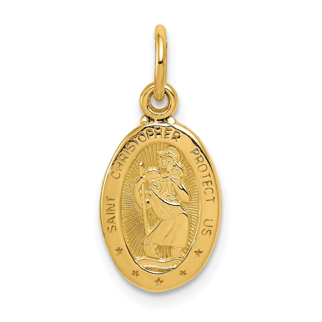Lovely Rita's Pendants & Charms 14k Yellow Gold Saint Christopher Medal Pendant