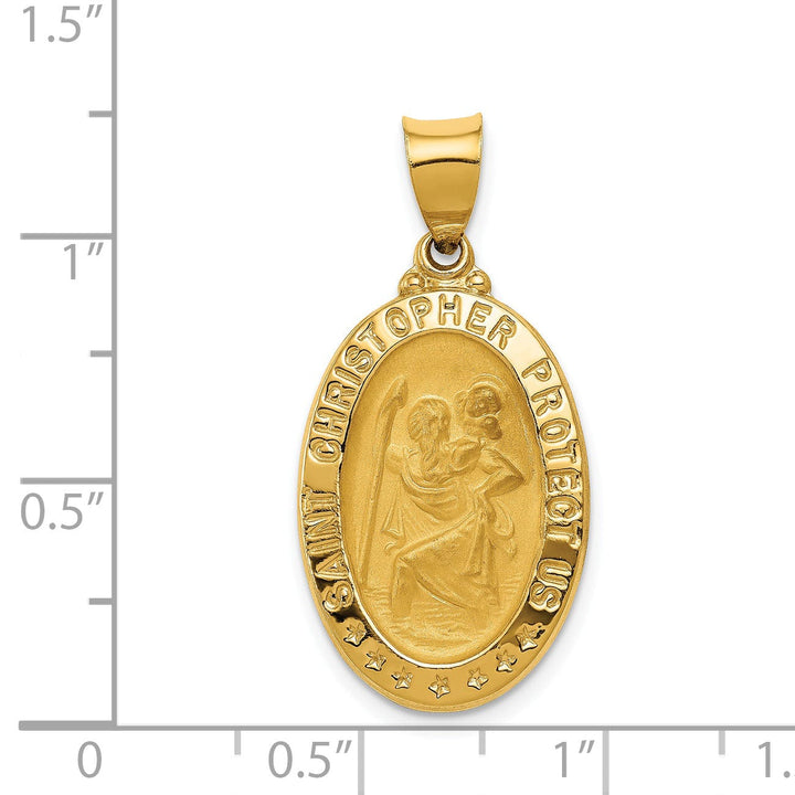 Lovely Rita's Pendants & Charms 14k Yellow Gold Saint Christopher Medal Pendant