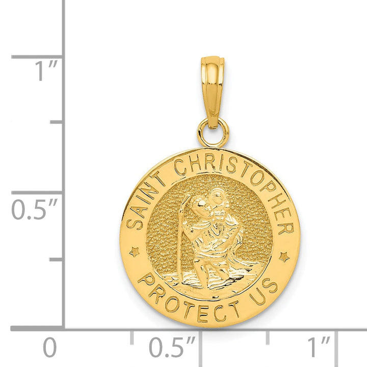 Lovely Rita's Pendants & Charms 14k Yellow Gold Saint Christopher Medal Pendant