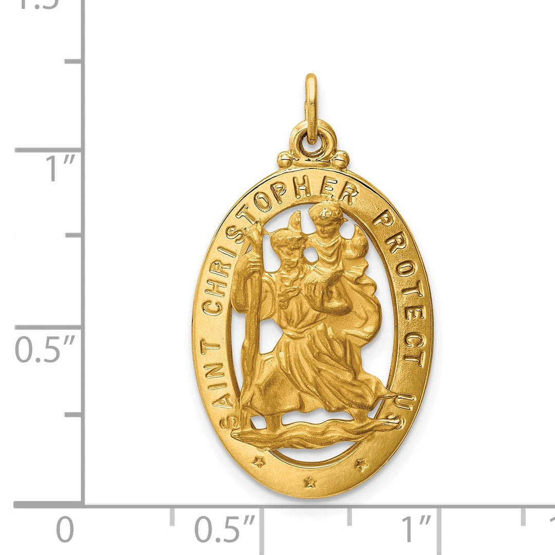 Lovely Rita's Pendants & Charms 14k Yellow Gold Saint Christopher Medal Pendant