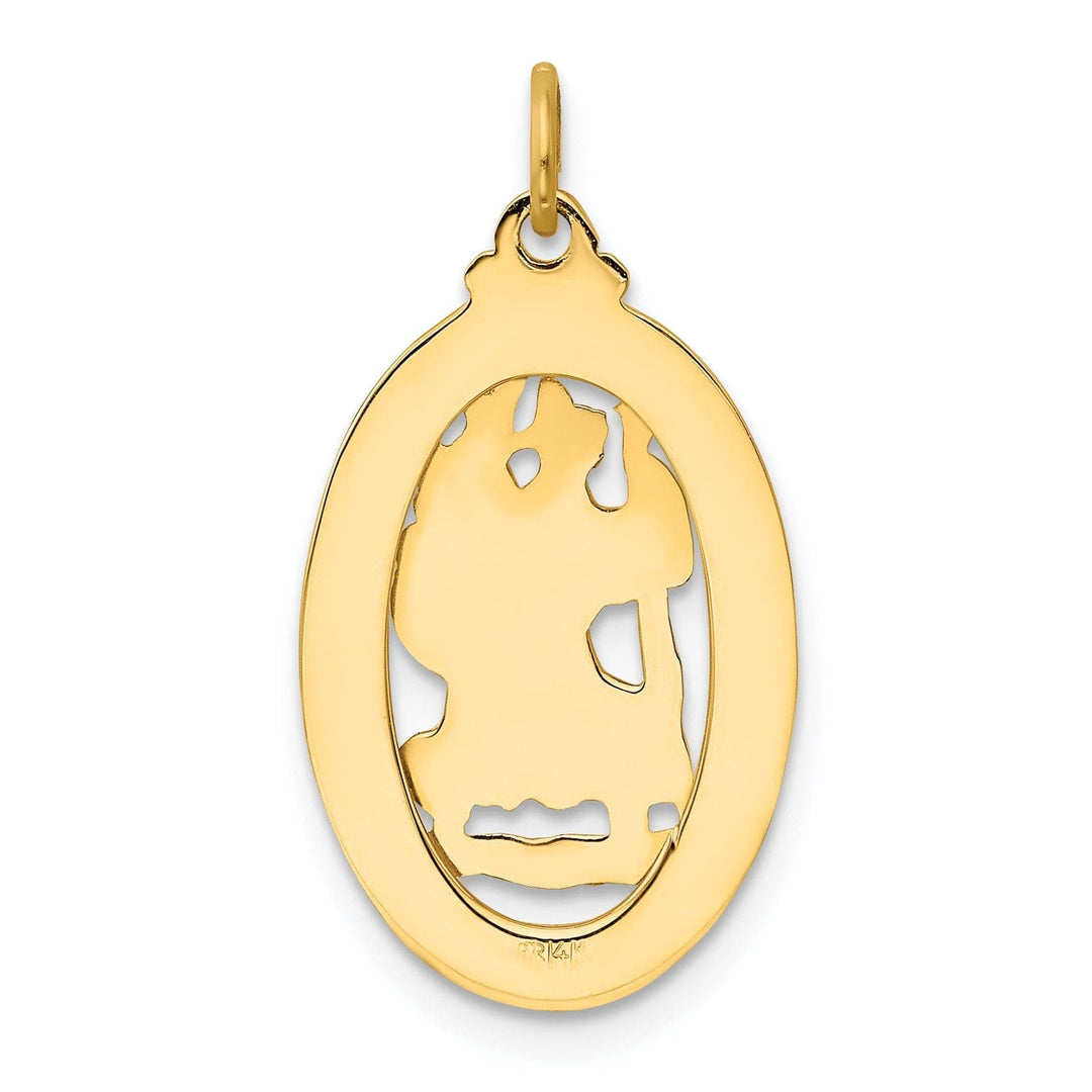 Lovely Rita's Pendants & Charms 14k Yellow Gold Saint Christopher Medal Pendant