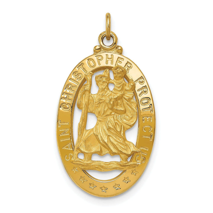 Lovely Rita's Pendants & Charms 14k Yellow Gold Saint Christopher Medal Pendant