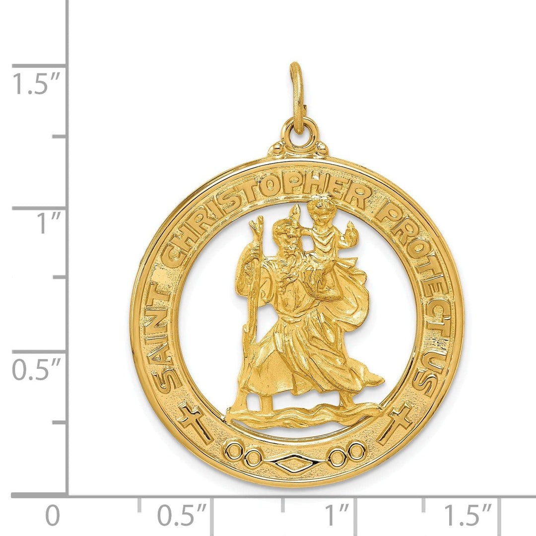 Lovely Rita's Pendants & Charms 14k Yellow Gold Saint Christopher Medal Pendant