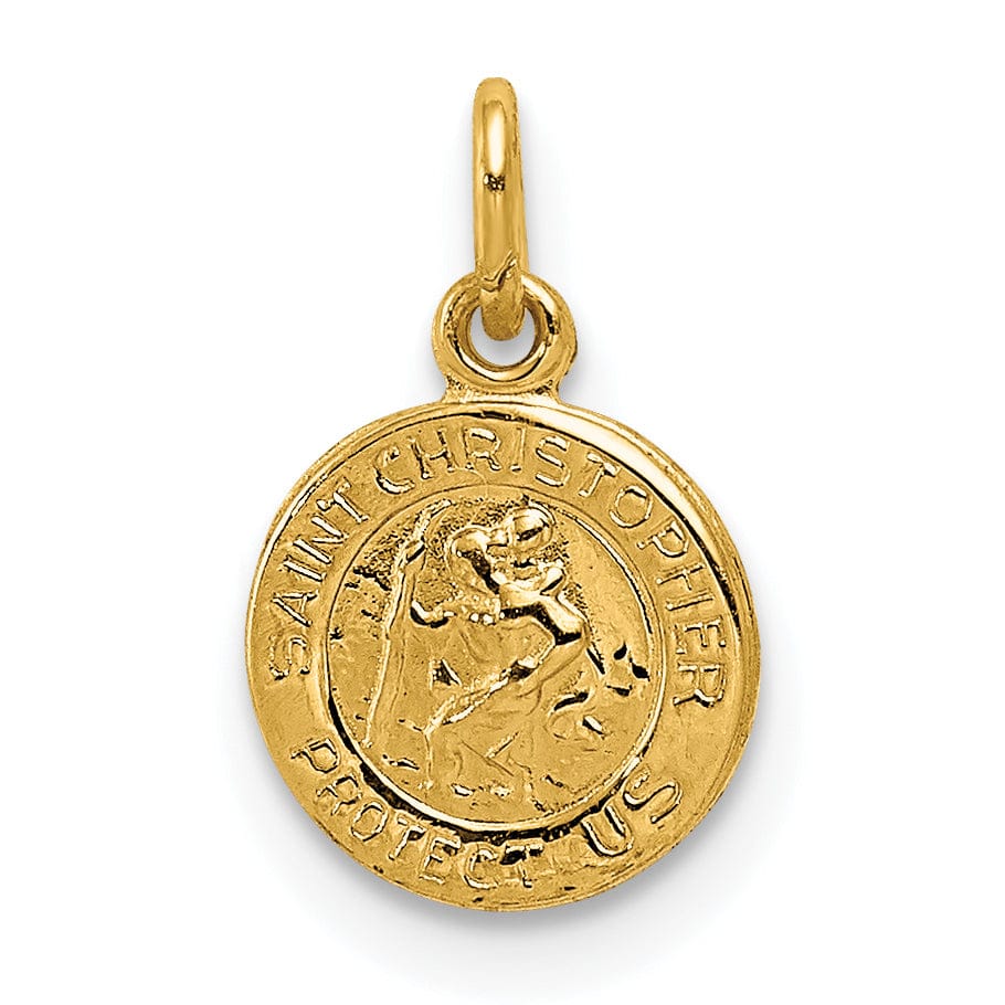 Lovely Rita's Pendants & Charms 14k Yellow Gold Saint Christopher Medal Pendant