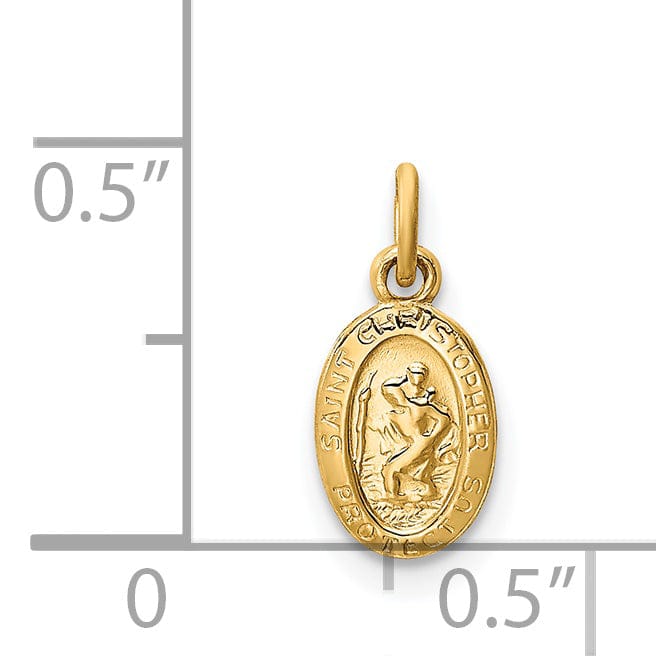Lovely Rita's Pendants & Charms 14k Yellow Gold Saint Christopher Medal Pendant