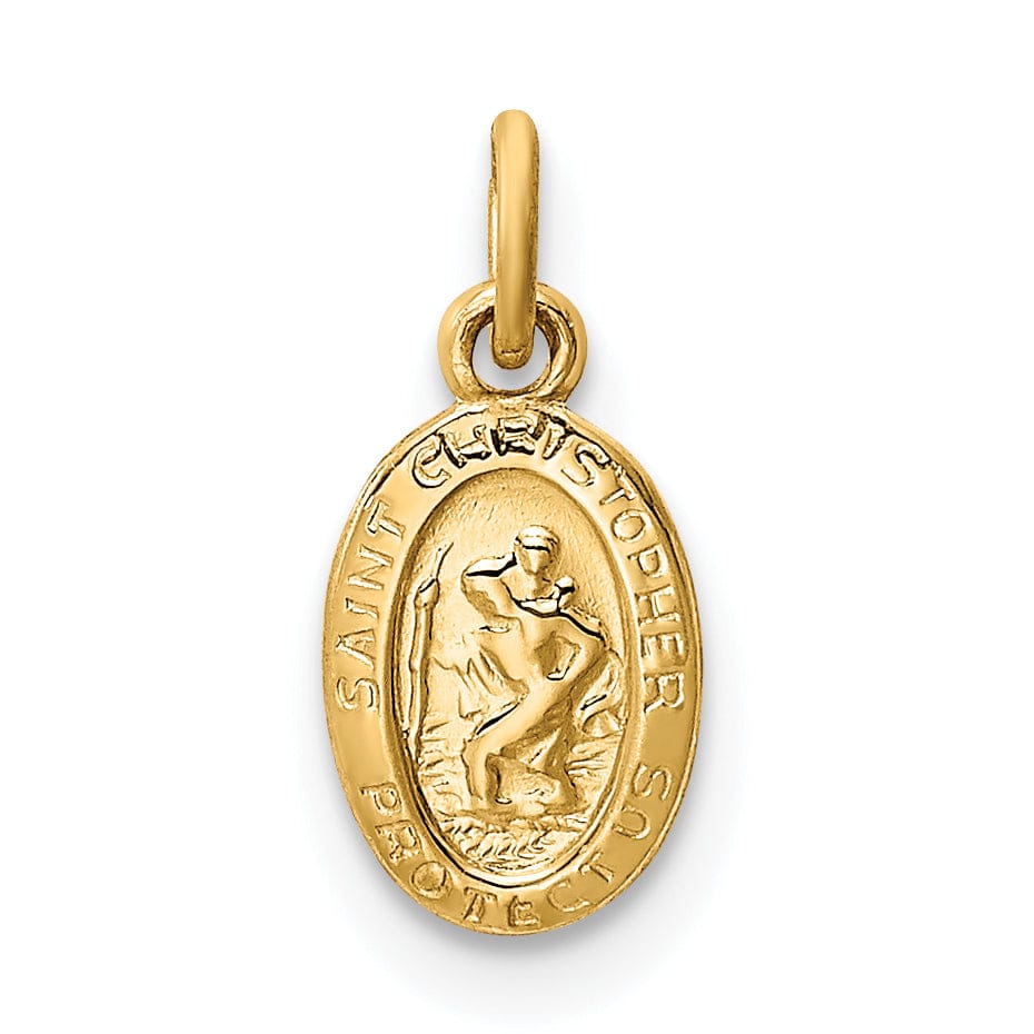 Lovely Rita's Pendants & Charms 14k Yellow Gold Saint Christopher Medal Pendant