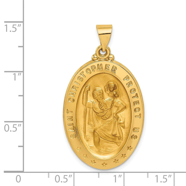 Lovely Rita's Pendants & Charms 14k Yellow Gold Saint Christopher Medal Pendant