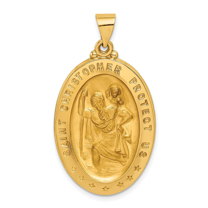 Lovely Rita's Pendants & Charms 14k Yellow Gold Saint Christopher Medal Pendant