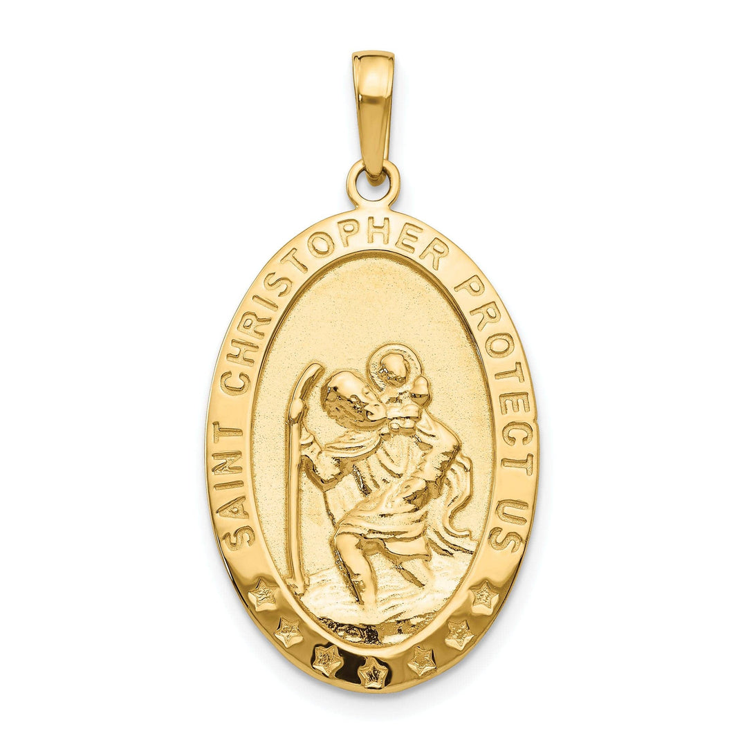 Lovely Rita's Pendants & Charms 14k Yellow Gold Saint Christopher Medal Pendant