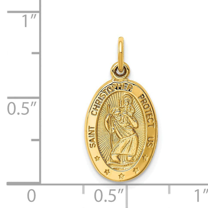 Lovely Rita's Pendants & Charms 14k Yellow Gold Saint Christopher Medal Pendant