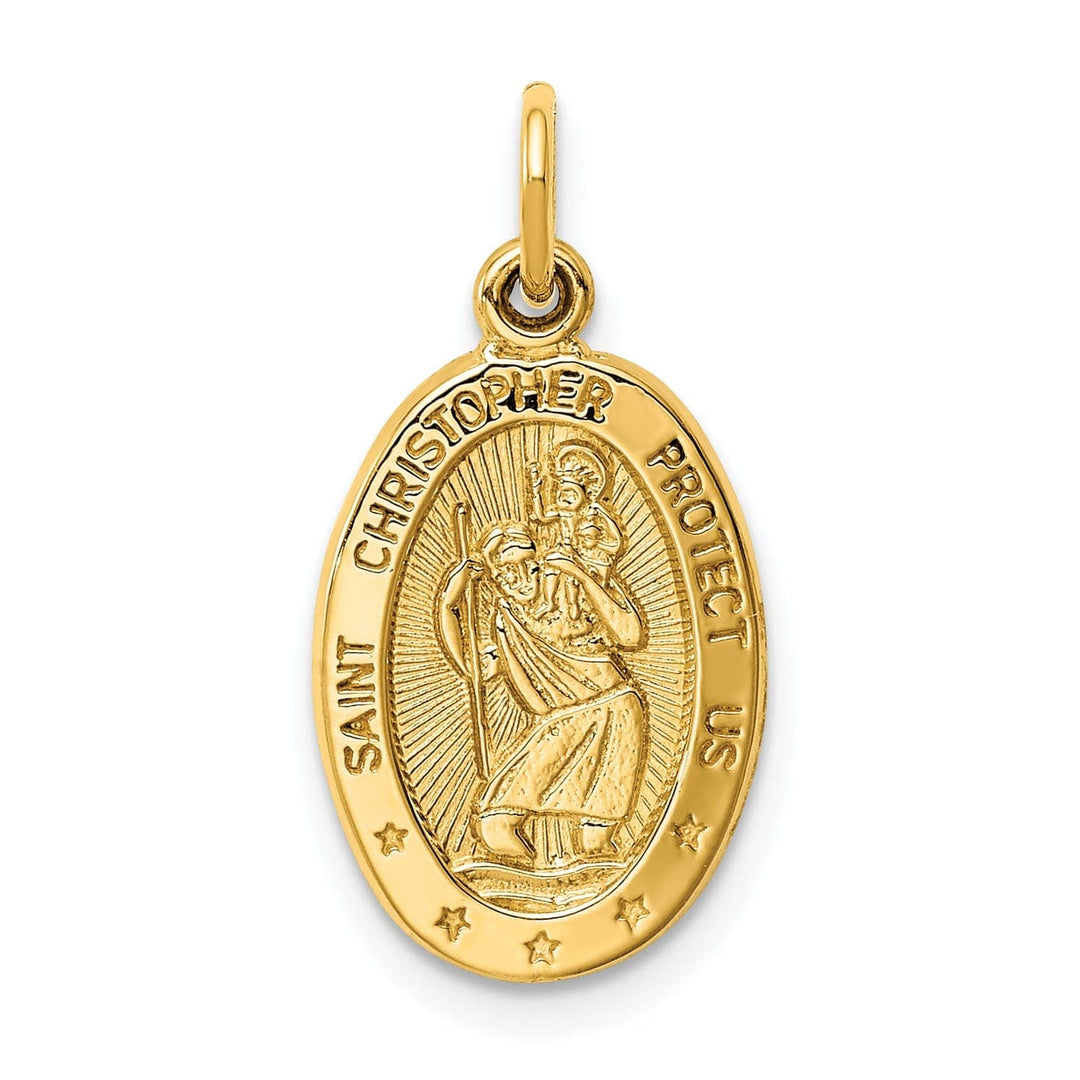 Lovely Rita's Pendants & Charms 14k Yellow Gold Saint Christopher Medal Pendant
