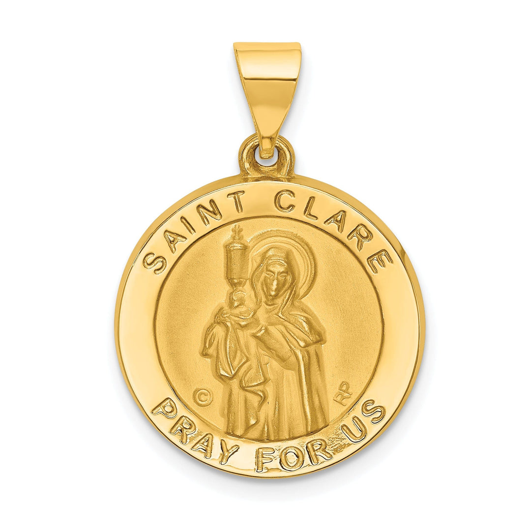 Lovely Rita's Pendants & Charms 14k Yellow Gold Saint Clare Medal Pendant