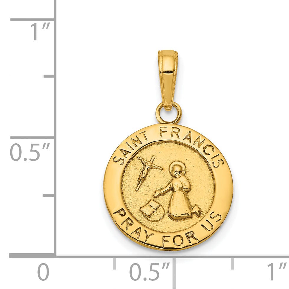Lovely Rita's Pendants & Charms 14k Yellow Gold Saint Francis Medal Pendant