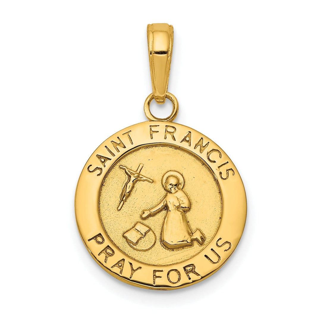 Lovely Rita's Pendants & Charms 14k Yellow Gold Saint Francis Medal Pendant