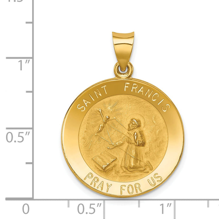 Lovely Rita's Pendants & Charms 14k Yellow Gold Saint Francis Medal Pendant
