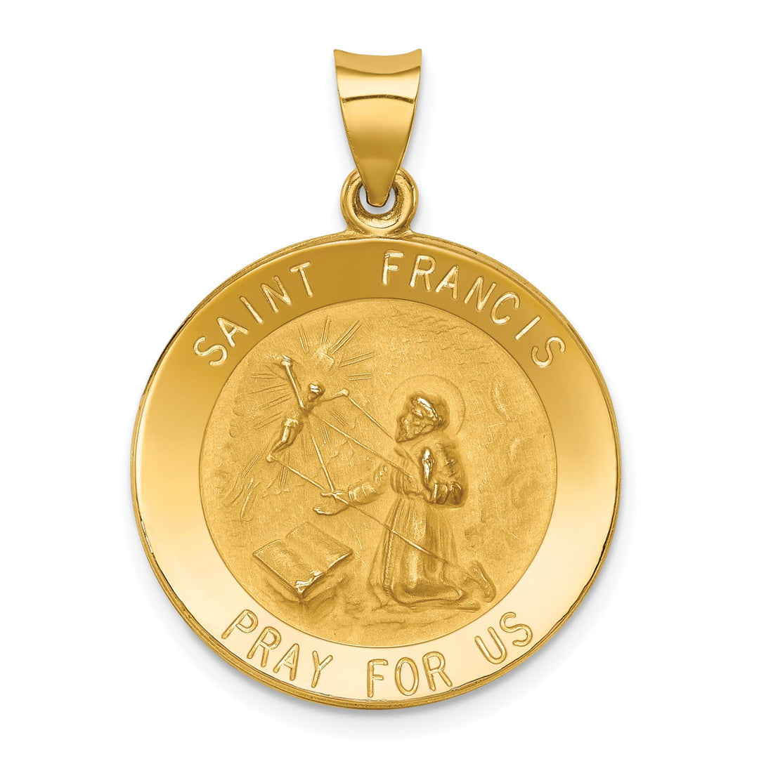 Lovely Rita's Pendants & Charms 14k Yellow Gold Saint Francis Medal Pendant