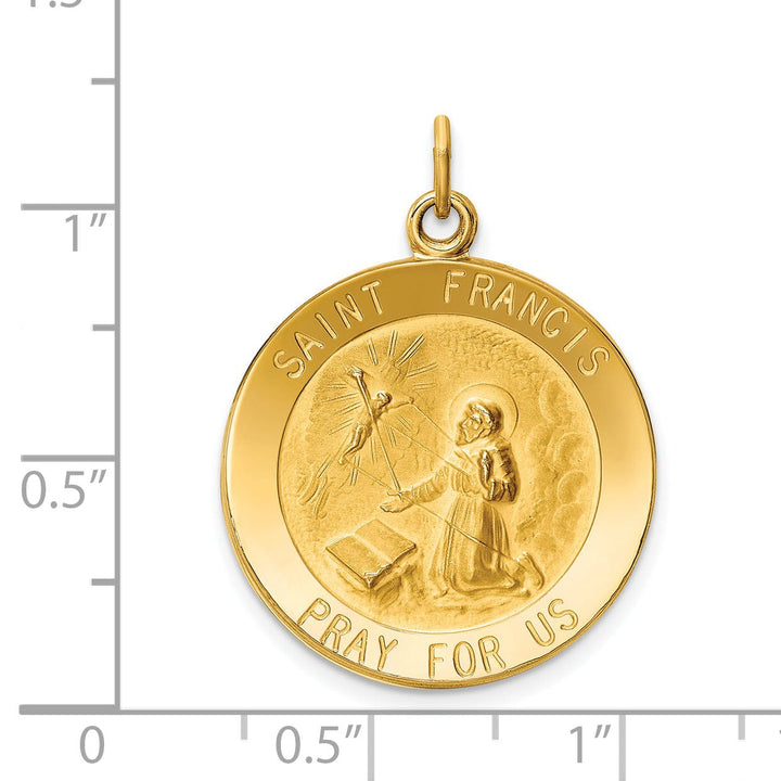 Lovely Rita's Pendants & Charms 14k Yellow Gold Saint Francis Medal Pendant