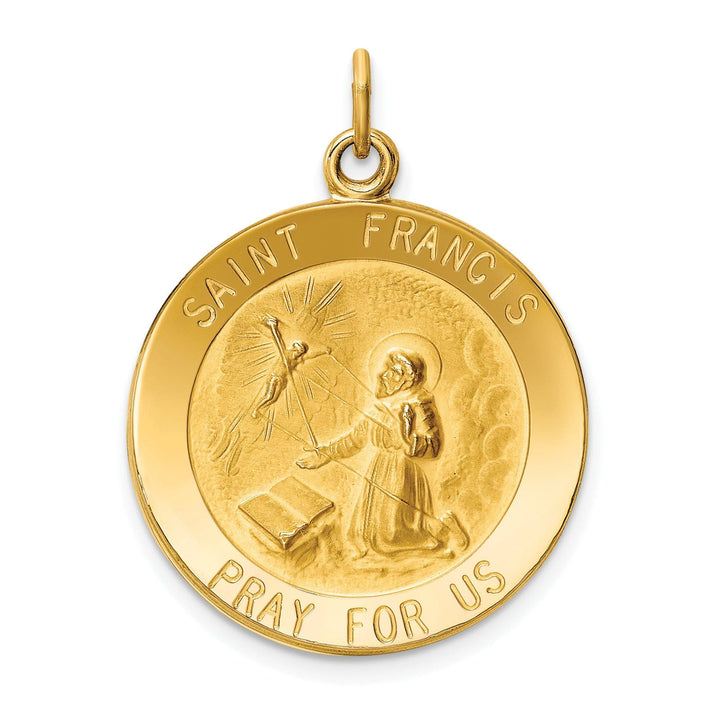 Lovely Rita's Pendants & Charms 14k Yellow Gold Saint Francis Medal Pendant