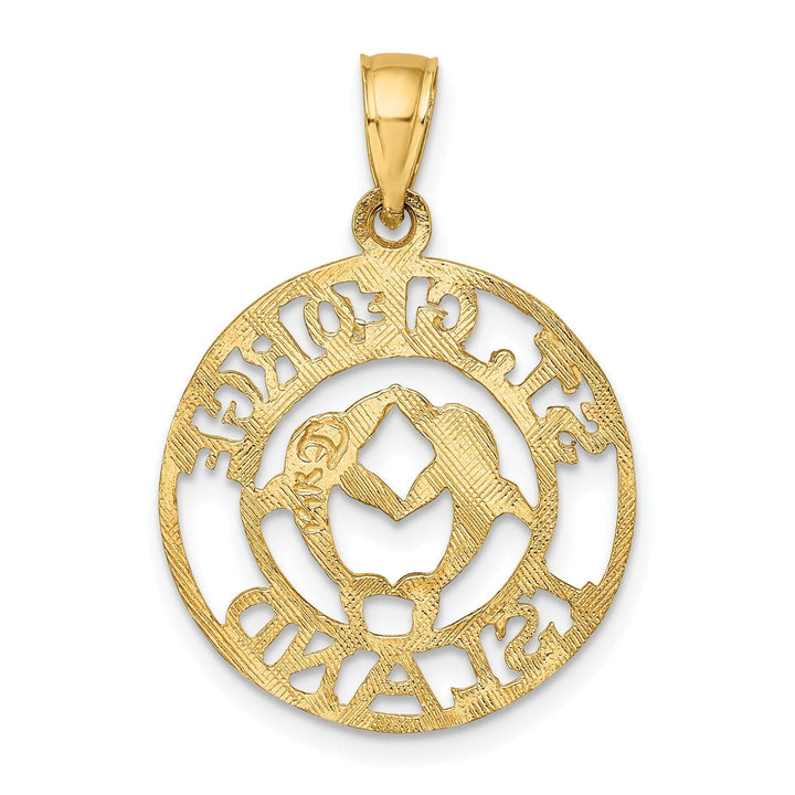 Lovely Rita's Pendants & Charms 14K Yellow Gold Saint GEORGE ISLAND Double Dolphins in Circle Pendant