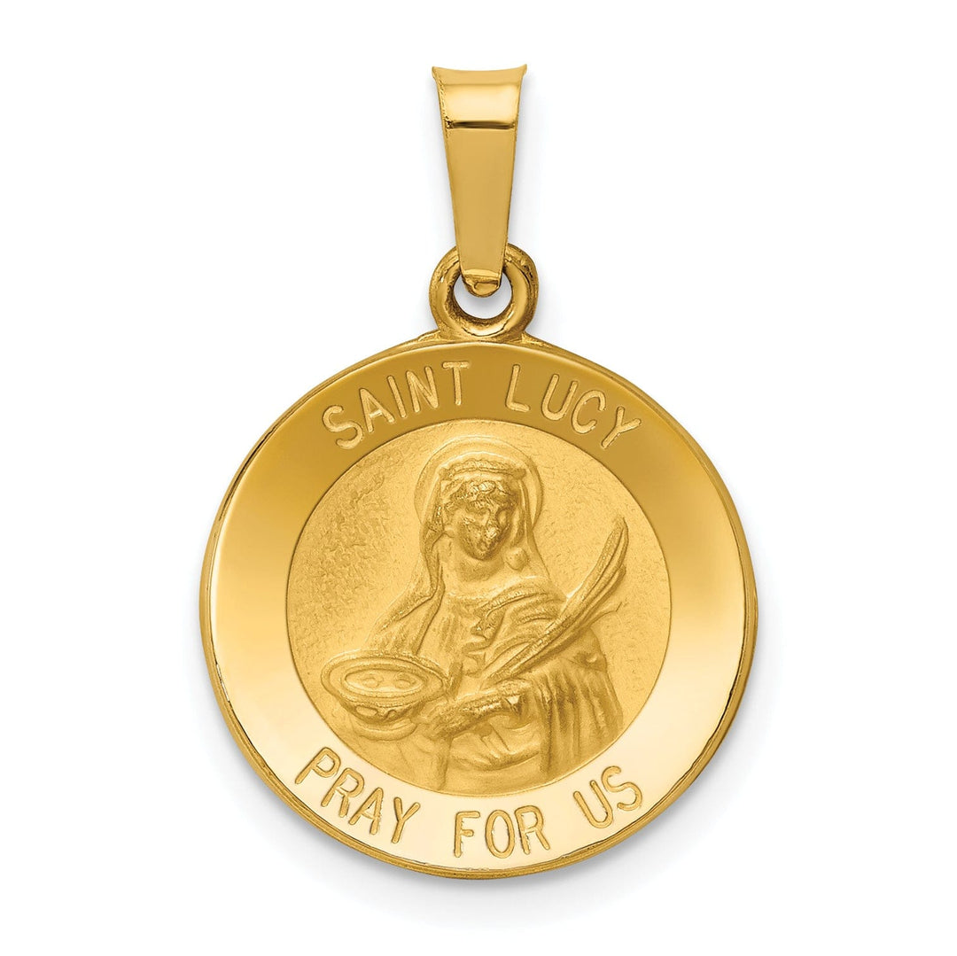 Lovely Rita's Pendants & Charms 14k Yellow Gold Saint Lucy Medal Pendant
