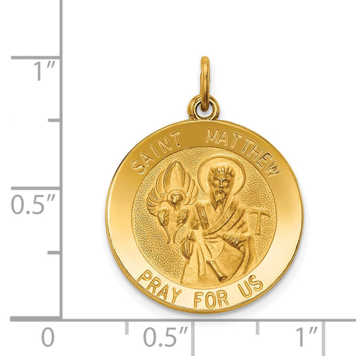 Lovely Rita's Pendants & Charms 14k Yellow Gold Saint Matthew Medal Pendant
