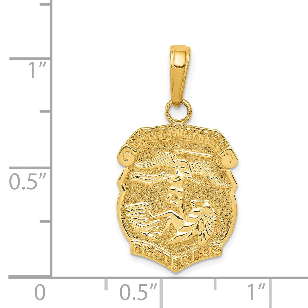 Lovely Rita's Pendants & Charms 14k Yellow Gold Saint Michael Medal Badge