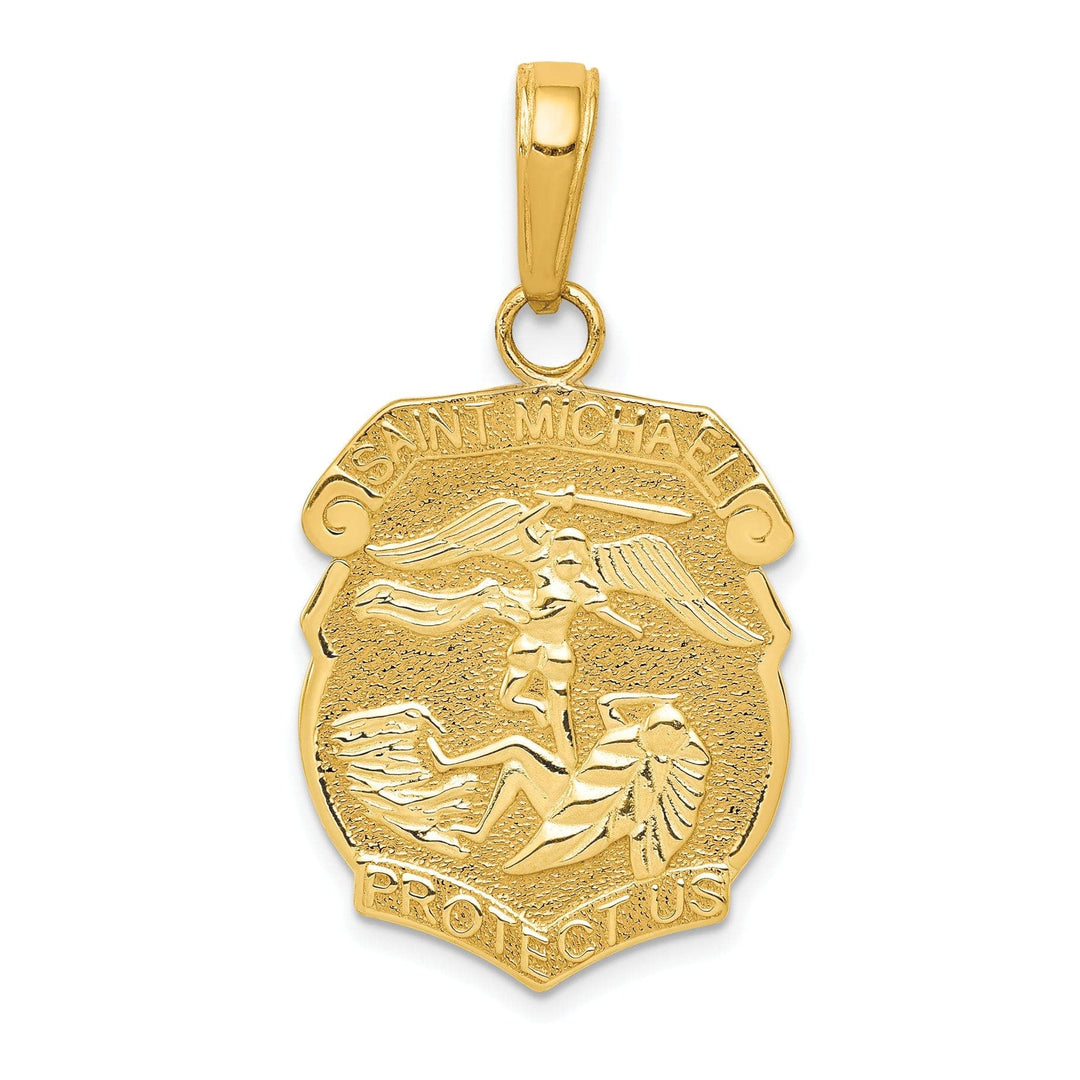 Lovely Rita's Pendants & Charms 14k Yellow Gold Saint Michael Medal Badge