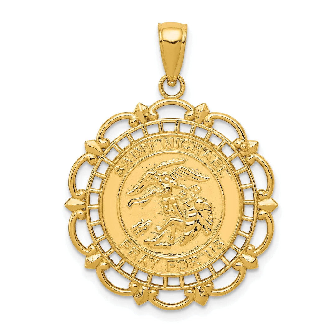 Lovely Rita's Pendants & Charms 14k Yellow Gold Saint Michael Medal Pendant