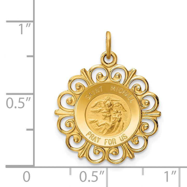 Lovely Rita's Pendants & Charms 14k Yellow Gold Saint Michael Medal Pendant