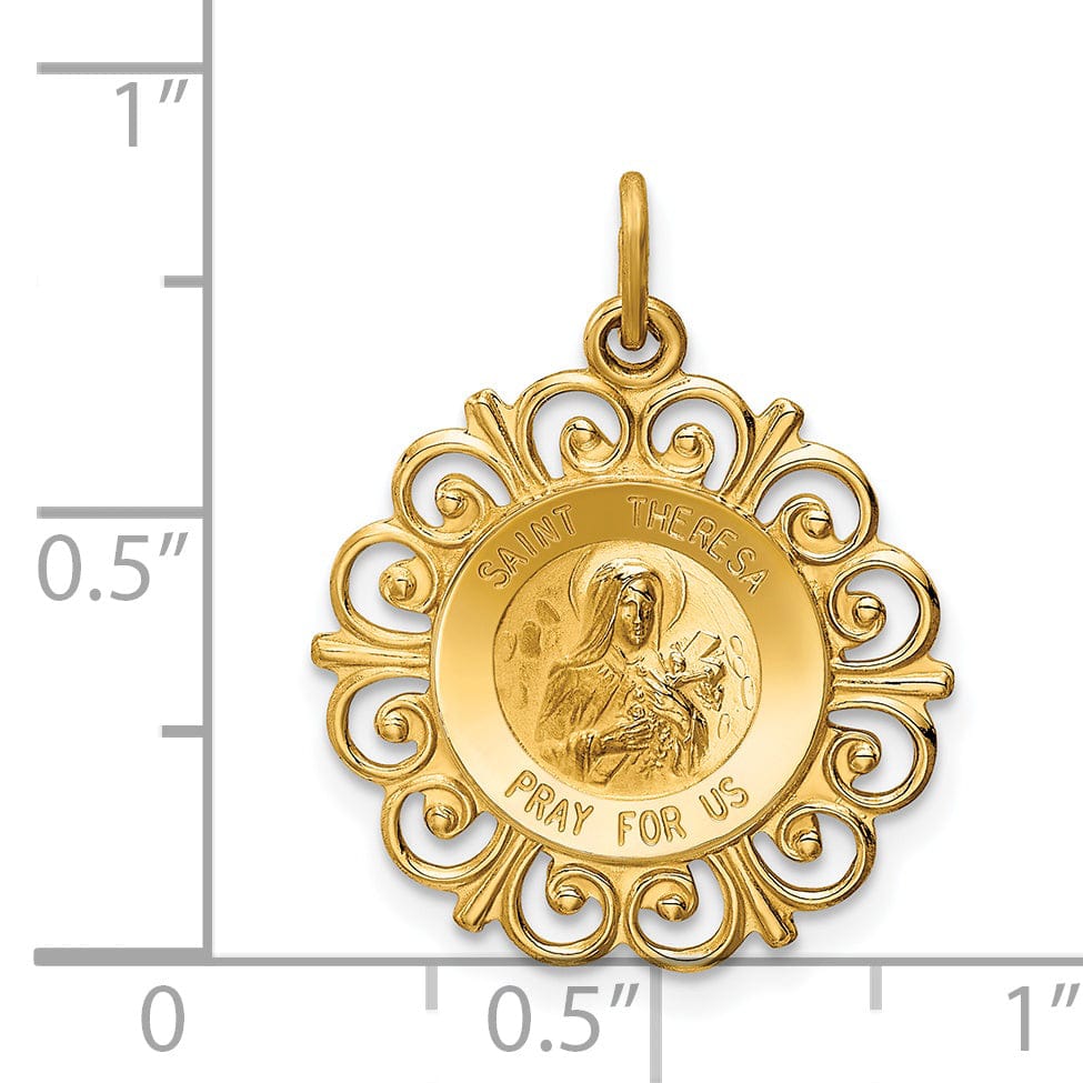 Lovely Rita's Pendants & Charms 14k Yellow Gold Saint Theresa Medal Pendant