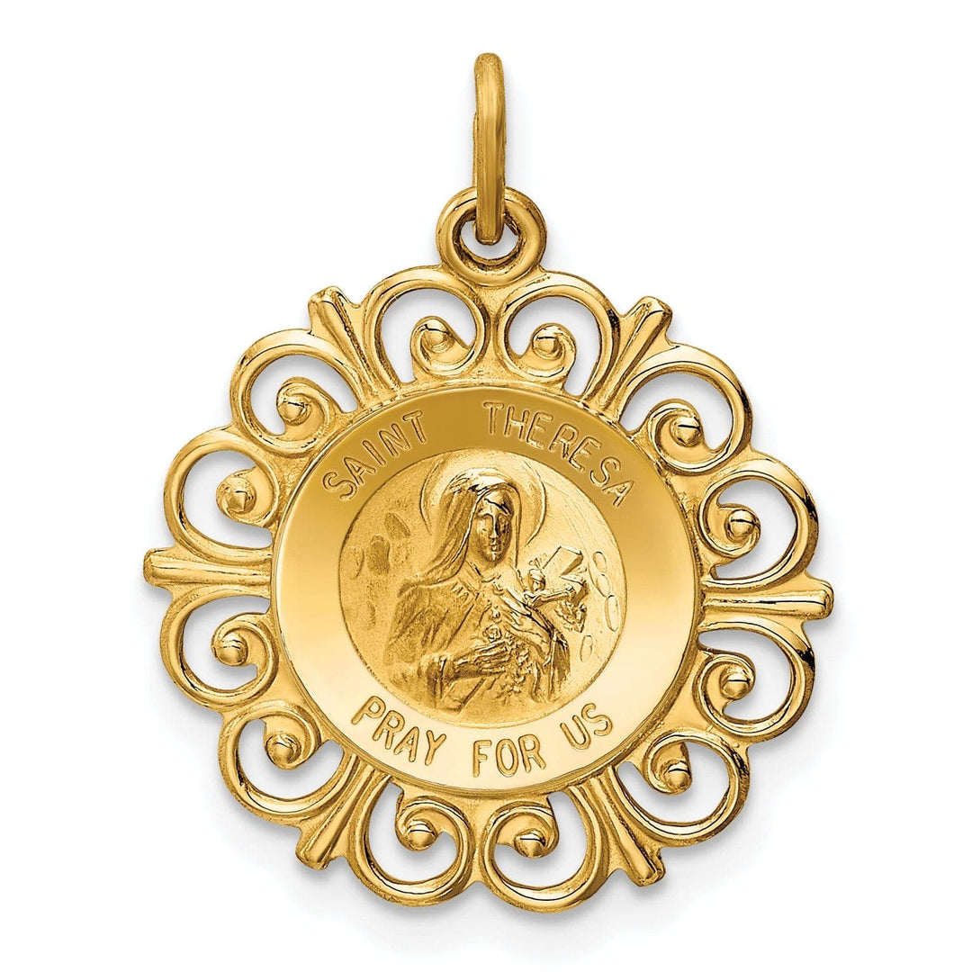Lovely Rita's Pendants & Charms 14k Yellow Gold Saint Theresa Medal Pendant