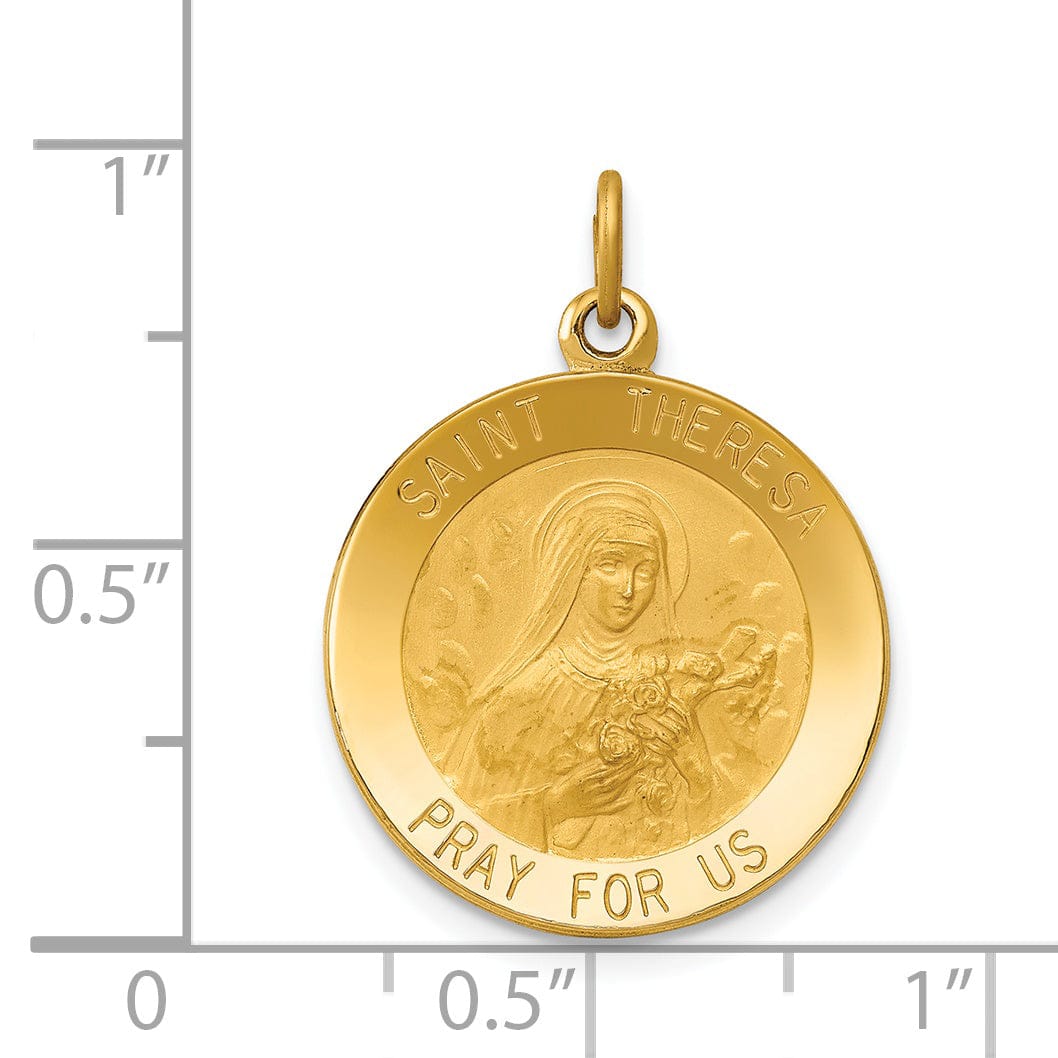Lovely Rita's Pendants & Charms 14k Yellow Gold Saint Theresa Medal Pendant