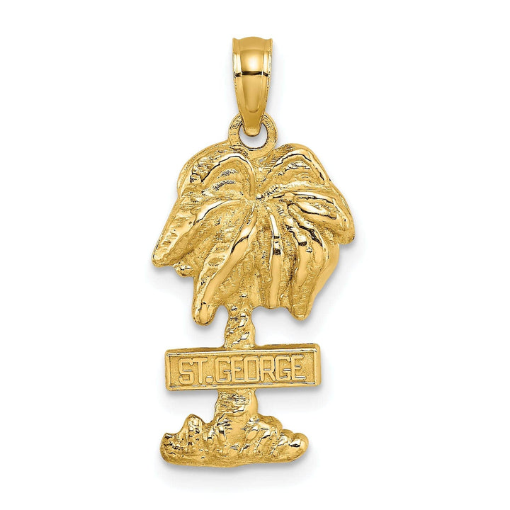 Lovely Rita's Pendants & Charms 14K Yellow Gold Sanit GEORGE Banner Sign on Palm Tree Pendant