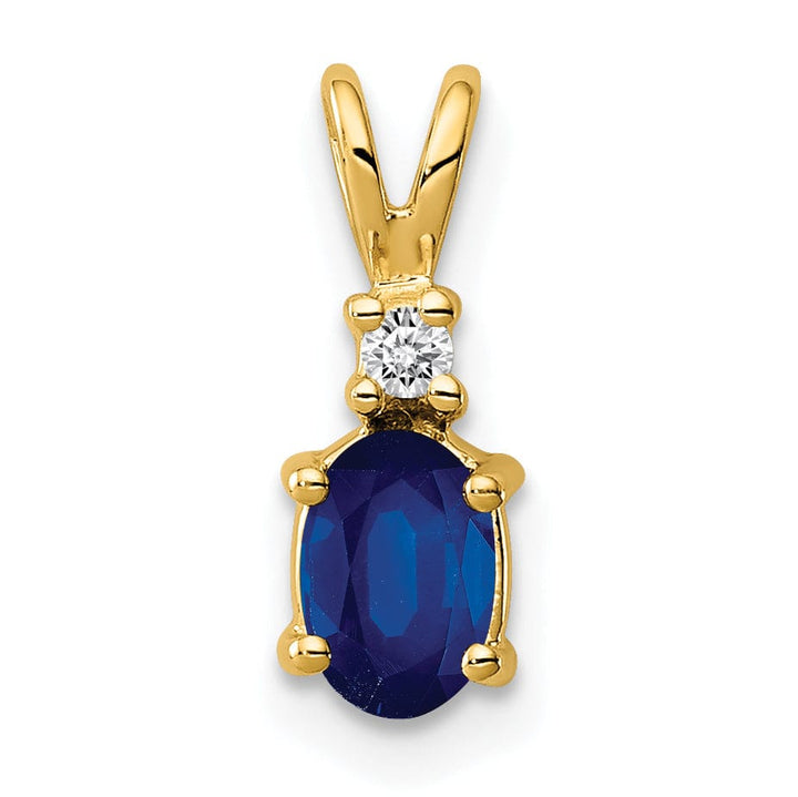 Lovely Rita's Pendants & Charms 14k Yellow Gold Sapphire Diamond Pendant