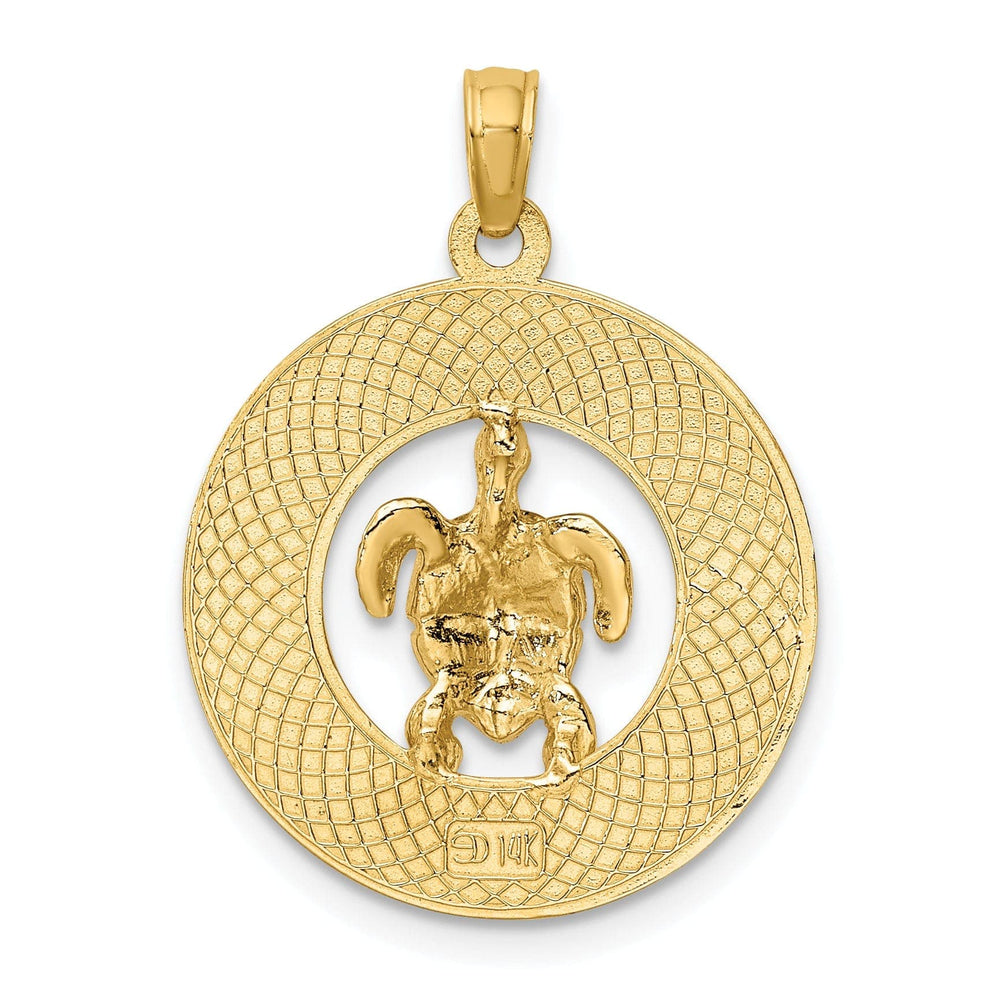 Lovely Rita's Pendants & Charms 14K Yellow Gold SARASOTA with Turtle Circle Design Pendant