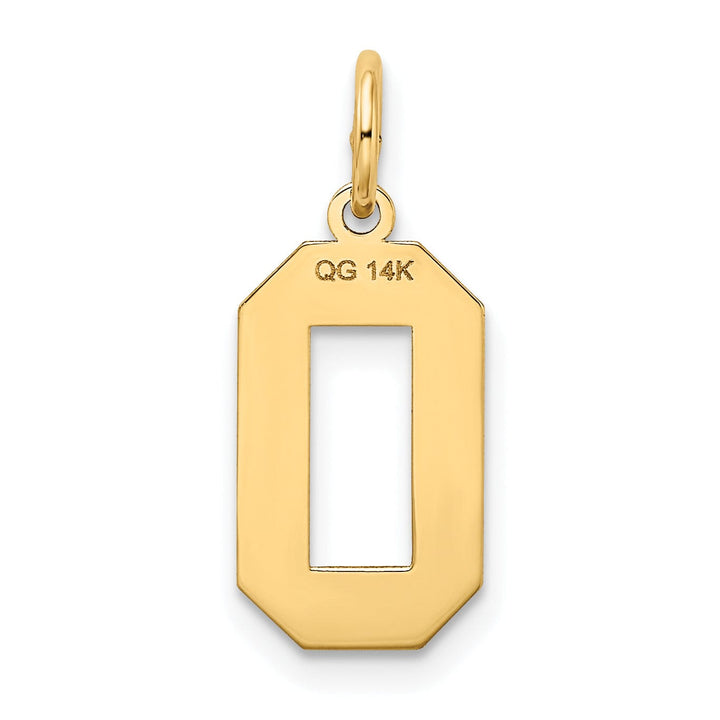 Lovely Rita's Pendants & Charms 14k Yellow Gold Satin Brush Finish Medium Size Number 0 Charm Pendant