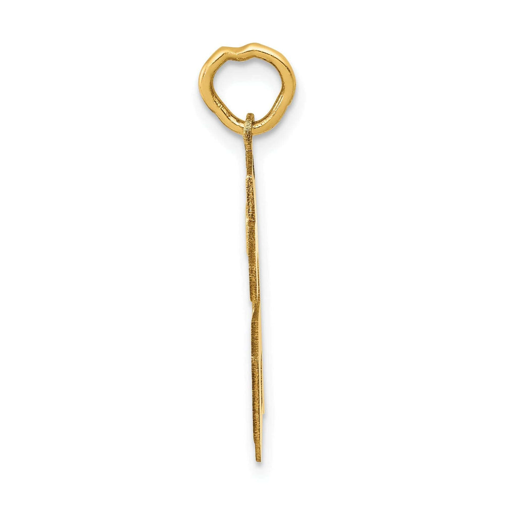 Lovely Rita's Pendants & Charms 14k Yellow Gold Satin Brush Finish Medium Size Number 66 Charm Pendant